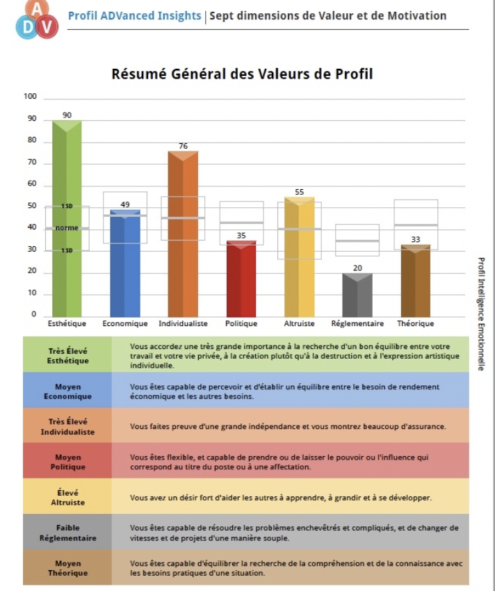 INNERMETRIX® et l'évaluation des Valeurs selon le VALUES Index®